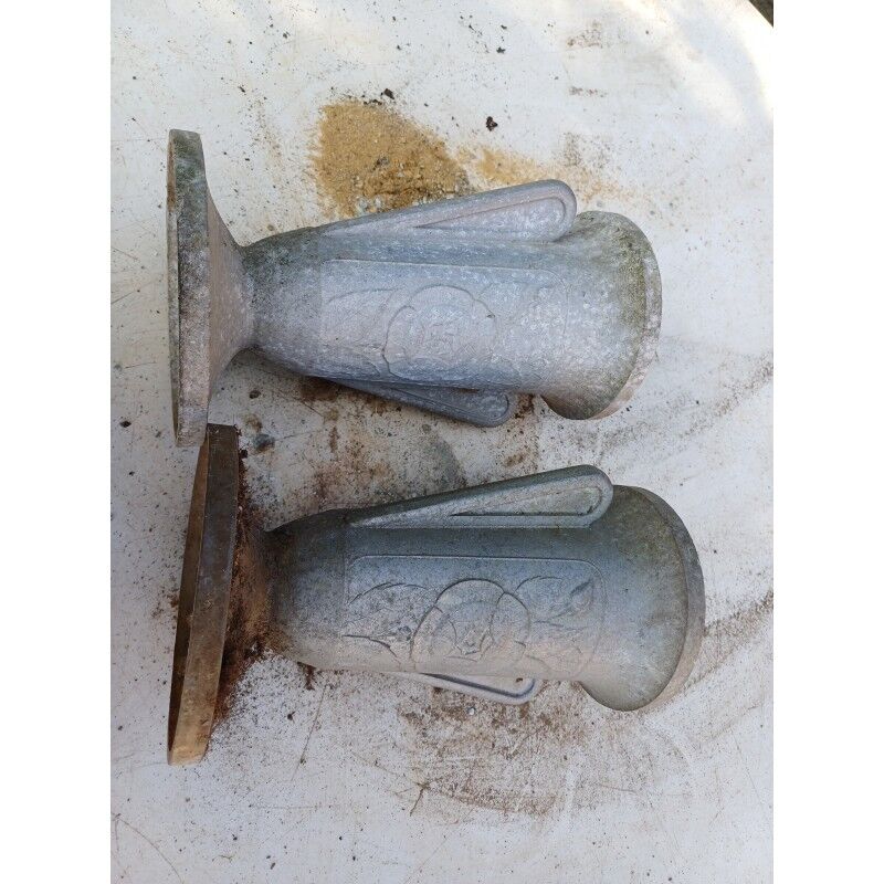 Pair of aluminum vases 1900