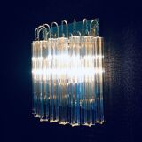 Hollywood Regency Style Glass & Brass Wall Lamp from Massive, Italy, 1980s