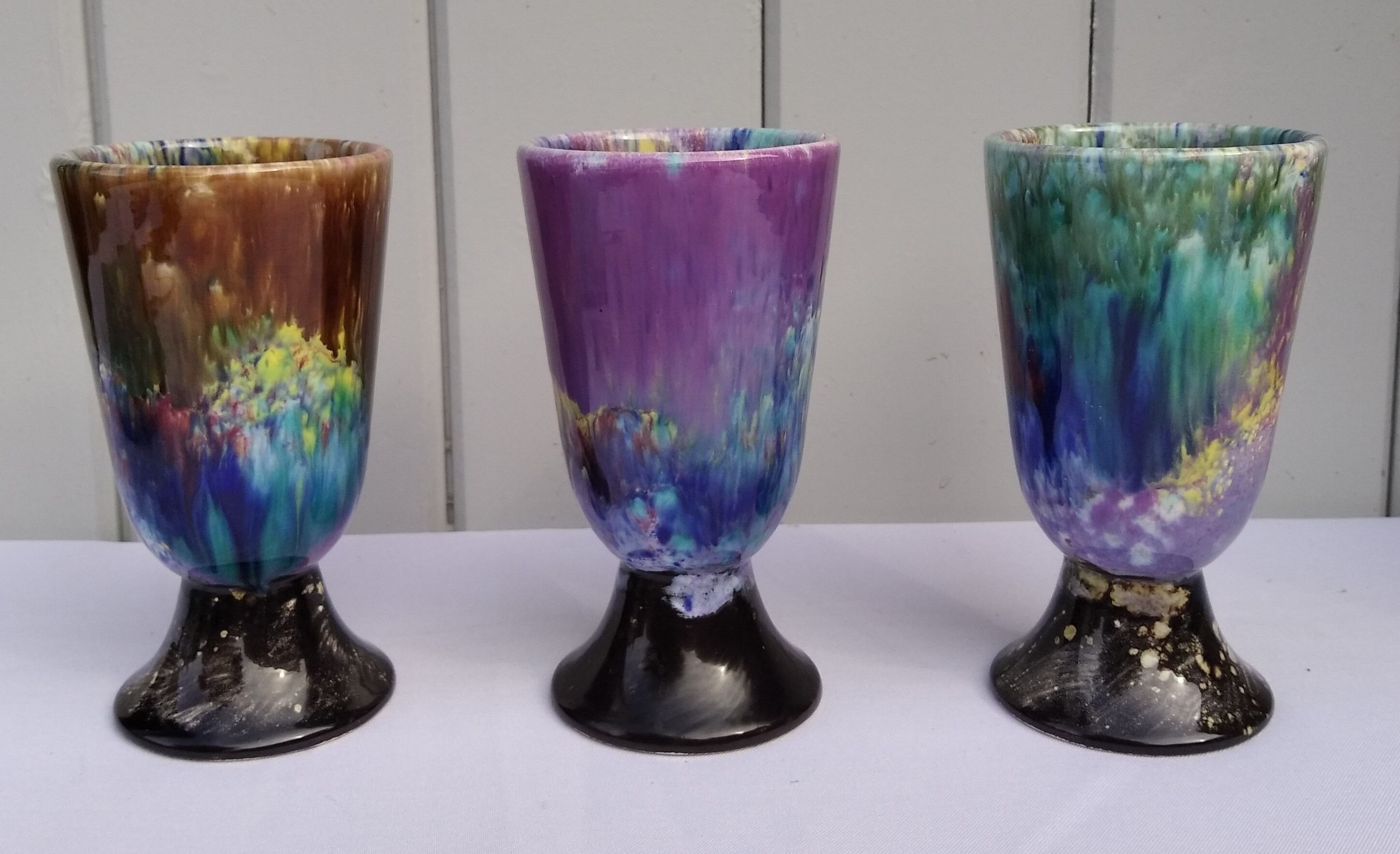 Set of three Morvan ceramic mazagrans