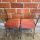 Pair of chairs with golden metal frame + baroque pink fabric seat