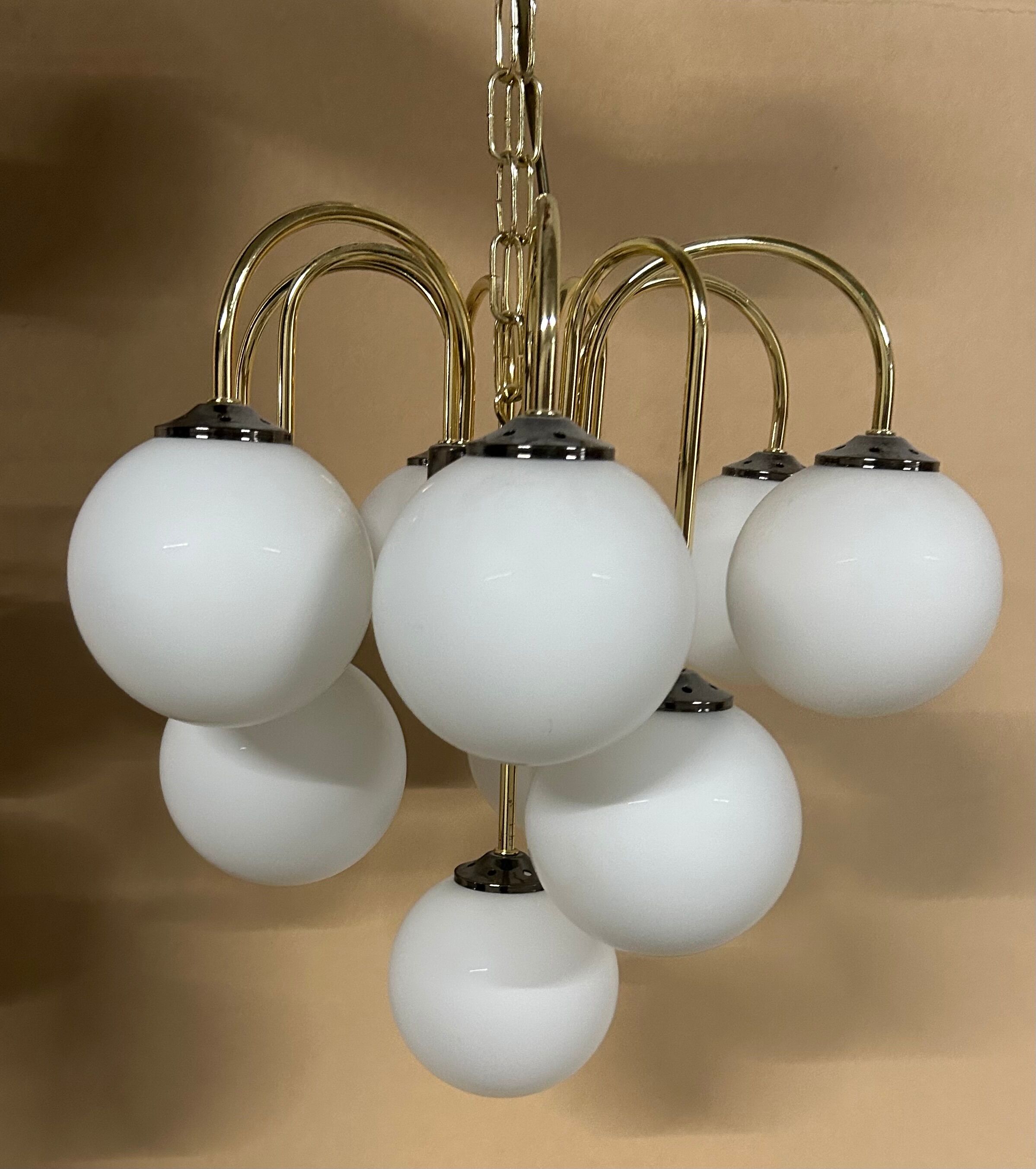 Midcentury chandelier made by Kamenicky Senov, designed by Jaroslav Bejvl 1960s