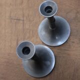 Pewter candlestick candle holders (pair)