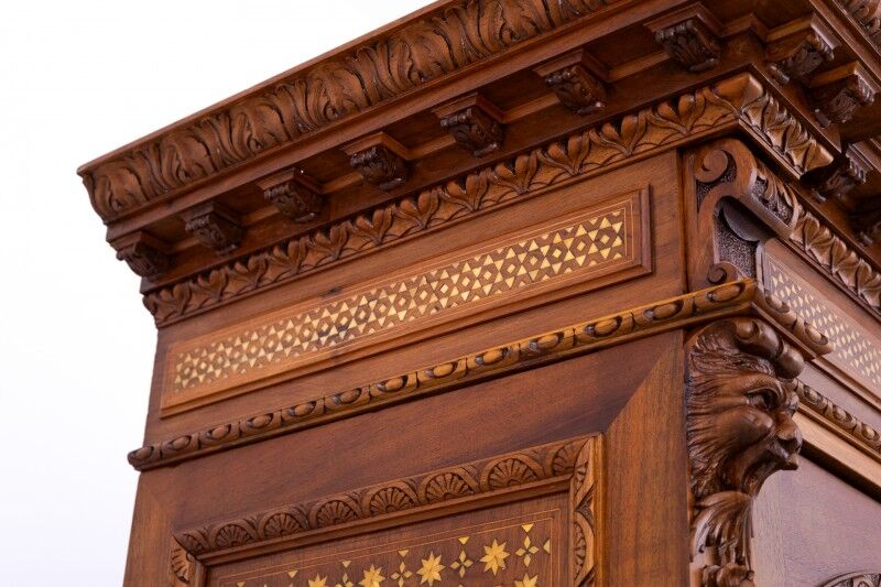 Unique Moorish style bookcase, circa 1870.