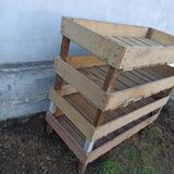 Set of four wooden shelves crate boxes