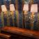 Pair of glass and brass wall lights with tassels, 1950s period