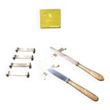 Vintage Christofle Silver Metal Knife Rests - Gallia Arabesque - Set of 6