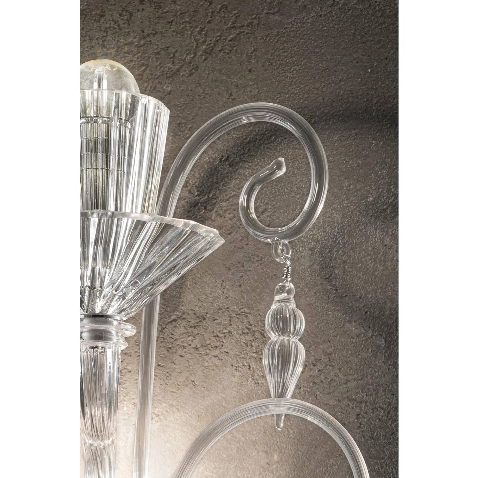 Luxury Clear Murano Glass “Rigadin” Wall Sconce