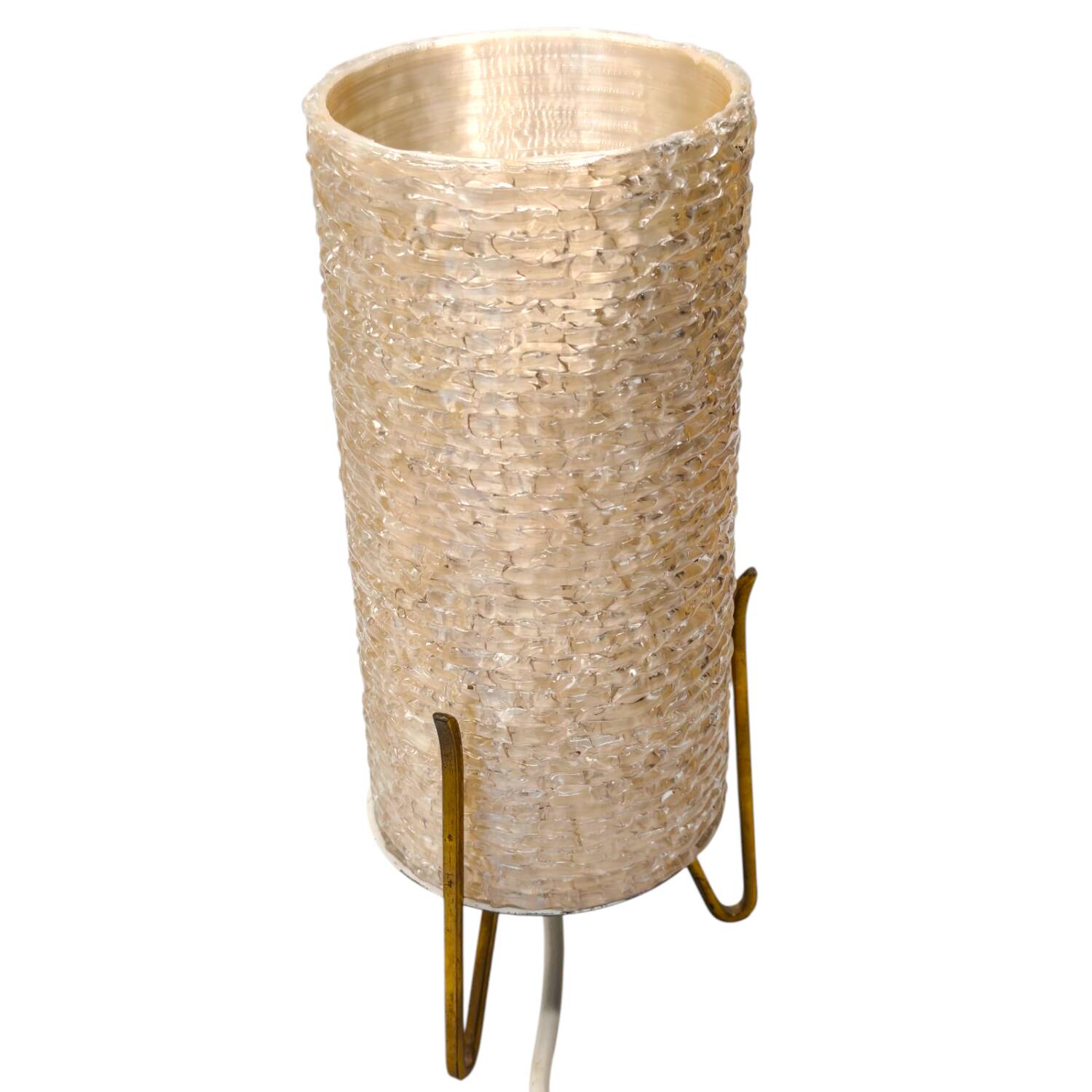 Vintage 1970s German Space Age Table Lamp -  Acrylic Shade with Brass