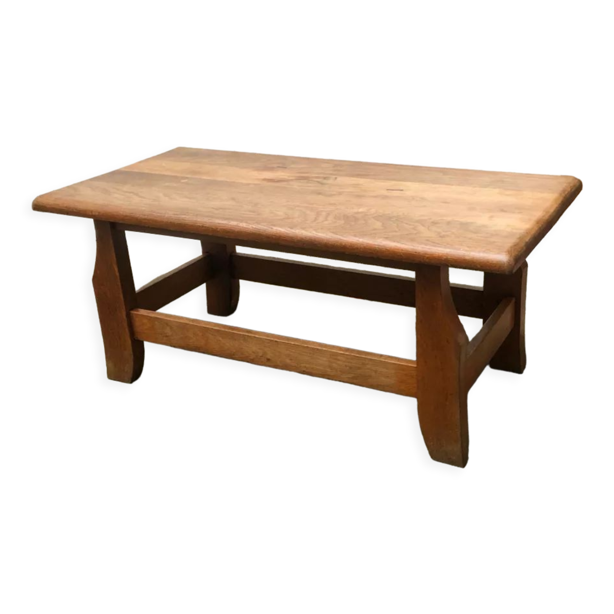 Brutalist oak coffee table, 1960s