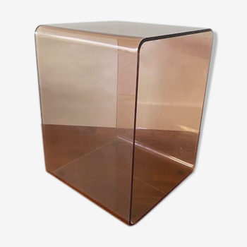 Cube plexiglass fumé, années 70