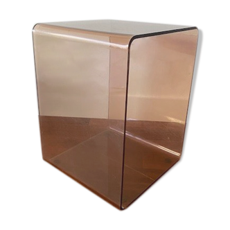 Cube plexiglass fumé, années 70