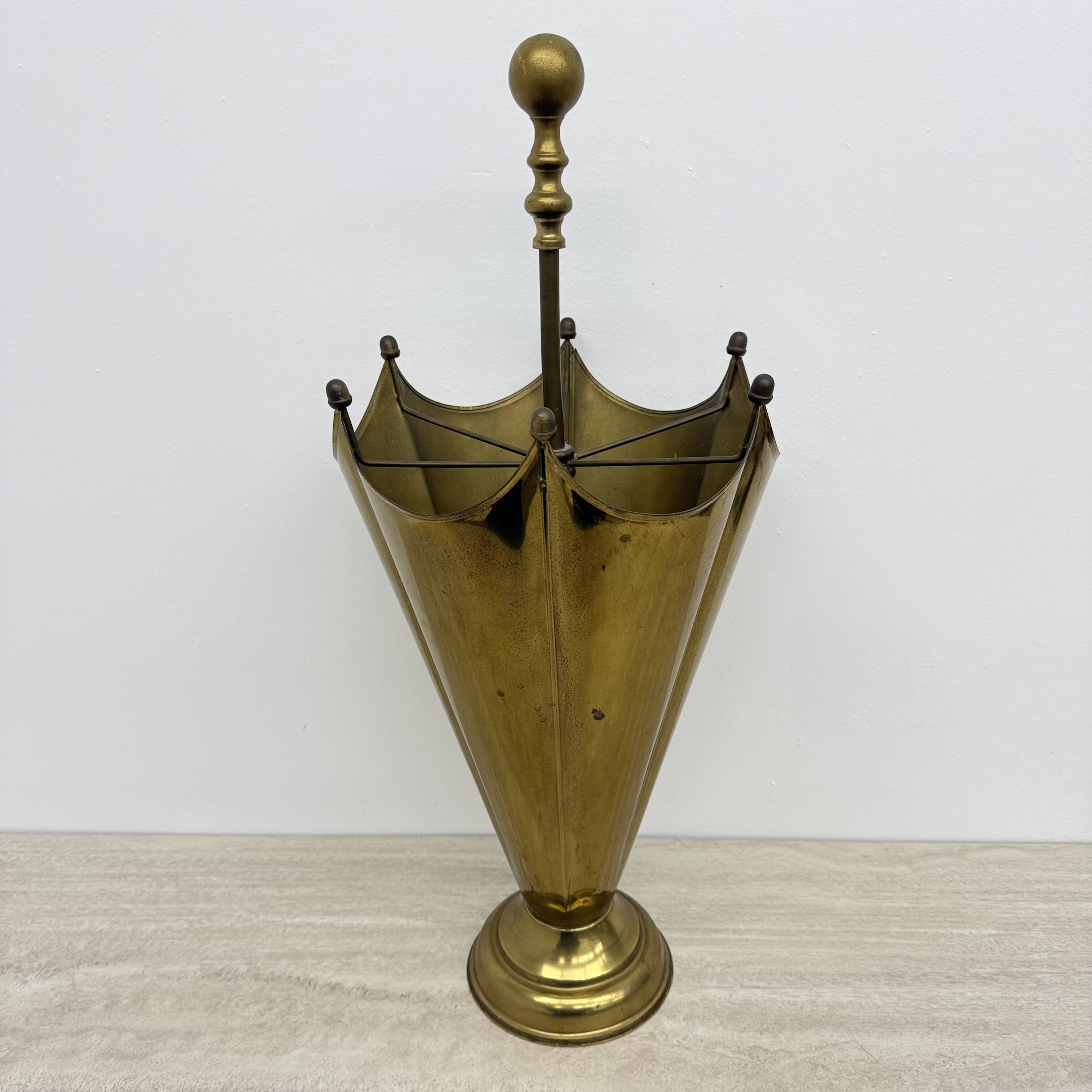 Mid-century design brass umbrella stand , 1970’s