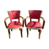 Pair of vintage bridge armchairs