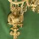 Pair of neo-Gothic wall sconces. Solid gilt bronze.
