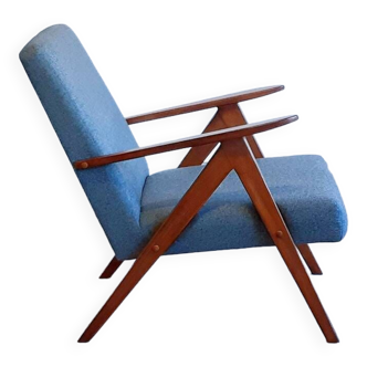 Mid Century Easy Chair Model B 310 Var in Blue-Green Tweed