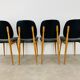 4 chaises Pégases Baumann, noires, années 60