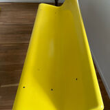Vintage 4-seater bench in yellow fibre – 1980s