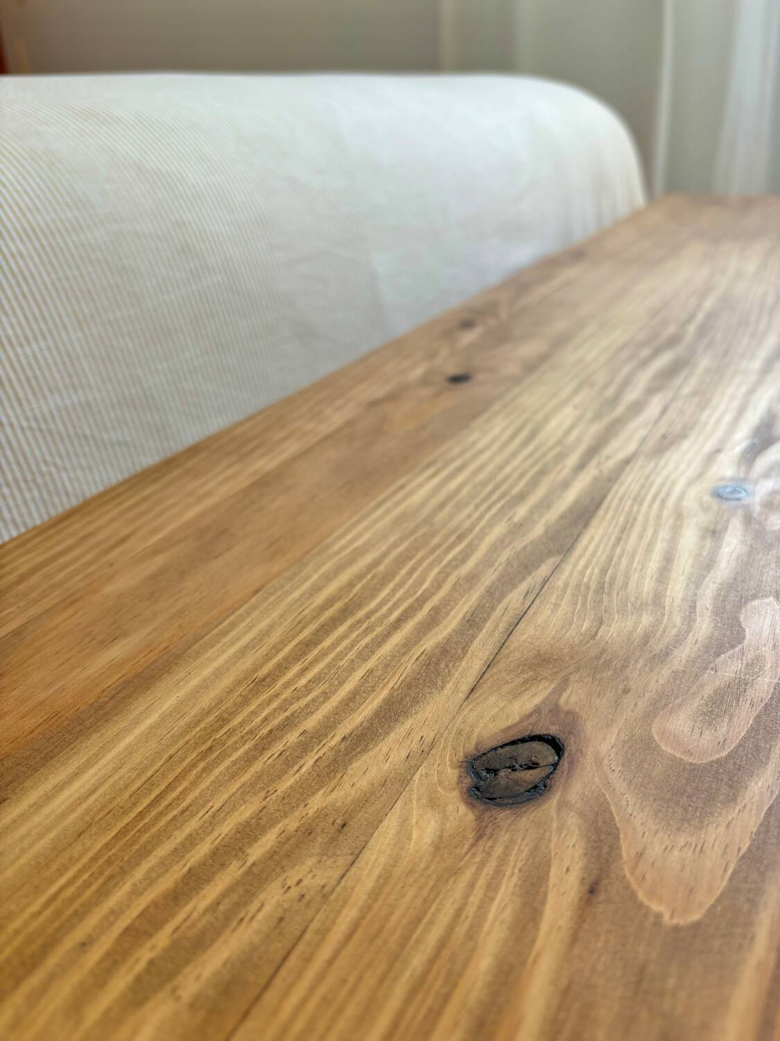 Vintage farm bench, old solid wood, renovated