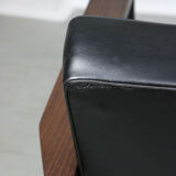 Vintage black bauhaus lounge armchair, 70s