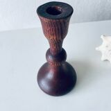 Turned wooden candle holder