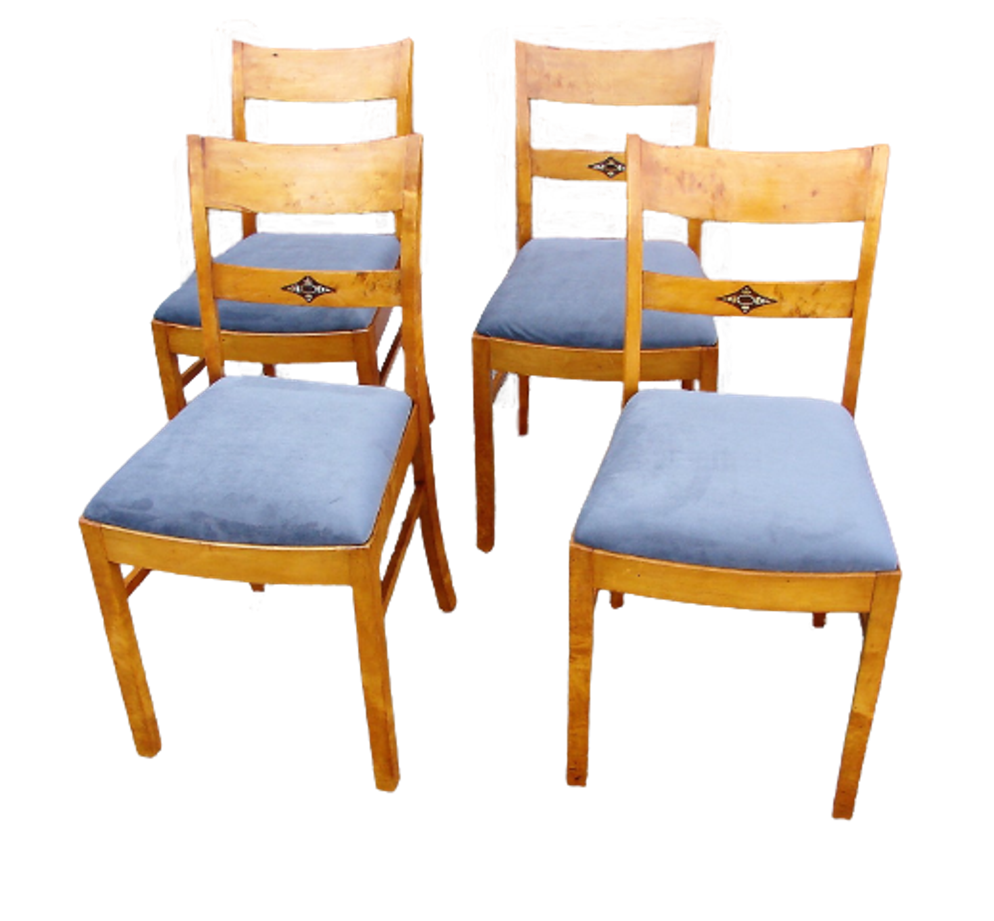Set of 4 art deco chairs, 1940s