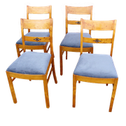 Set of 4 art deco chairs, 1940s