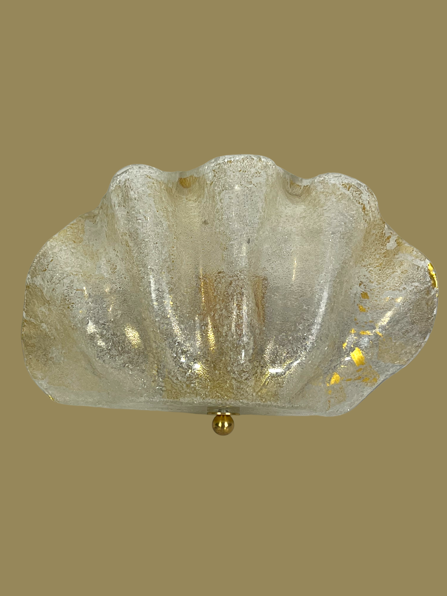 Paire d appliques mural en verre de murano en forme de coquillage des années 70