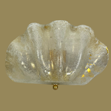 Paire d appliques mural en verre de murano en forme de coquillage des années 70