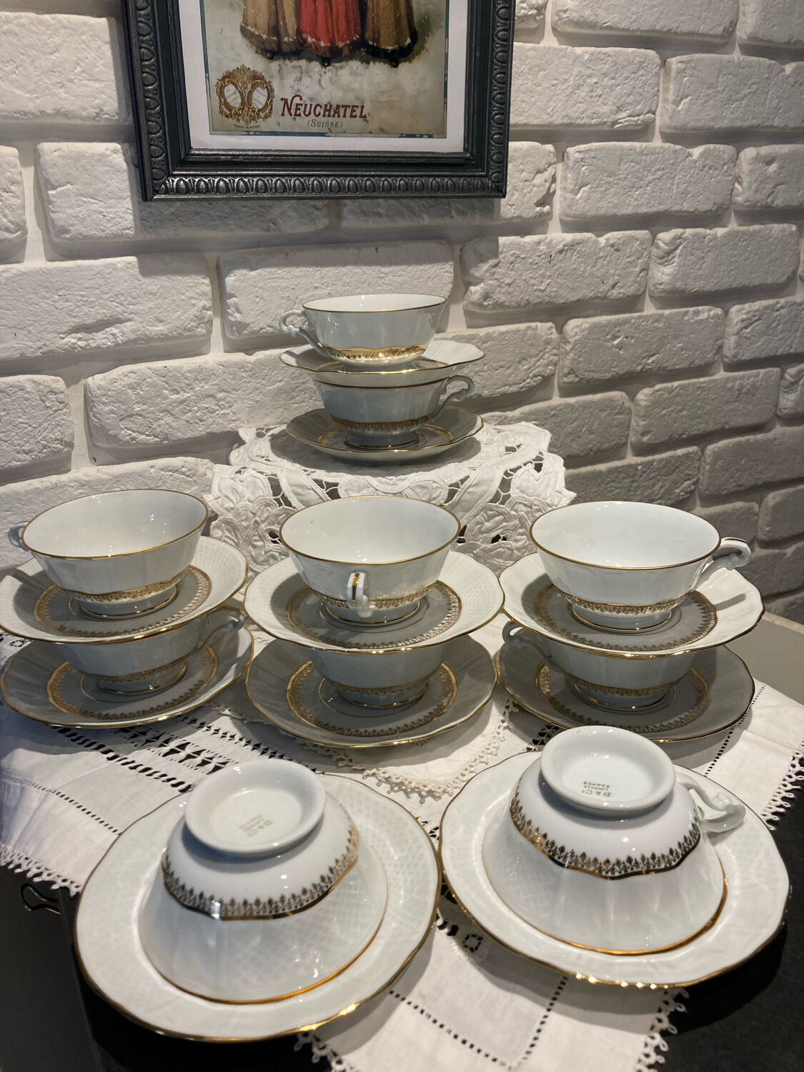 Tasses et sous tasses bernardaud limoges