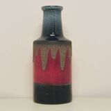 vintage red and grey-blue West Germany vase VEB Handelsleben