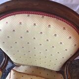Fauteuil XIXE style Louis Philippe à dossier violine