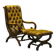 Original English Chesterfield Wingback Chair & Matching Footstool