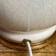 Cracked ceramic lamp, fabric shade, 1980s.