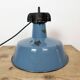 Industrial Blue Enamel Factory Lamp with Cast Iron Top, 1960s