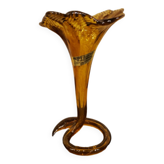 Amber colored Corolle vase