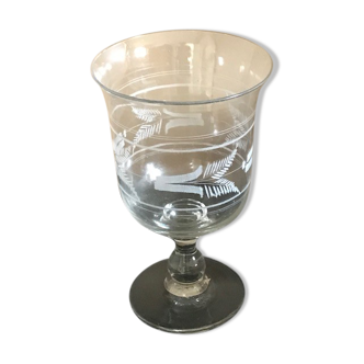 Engraved glass cup