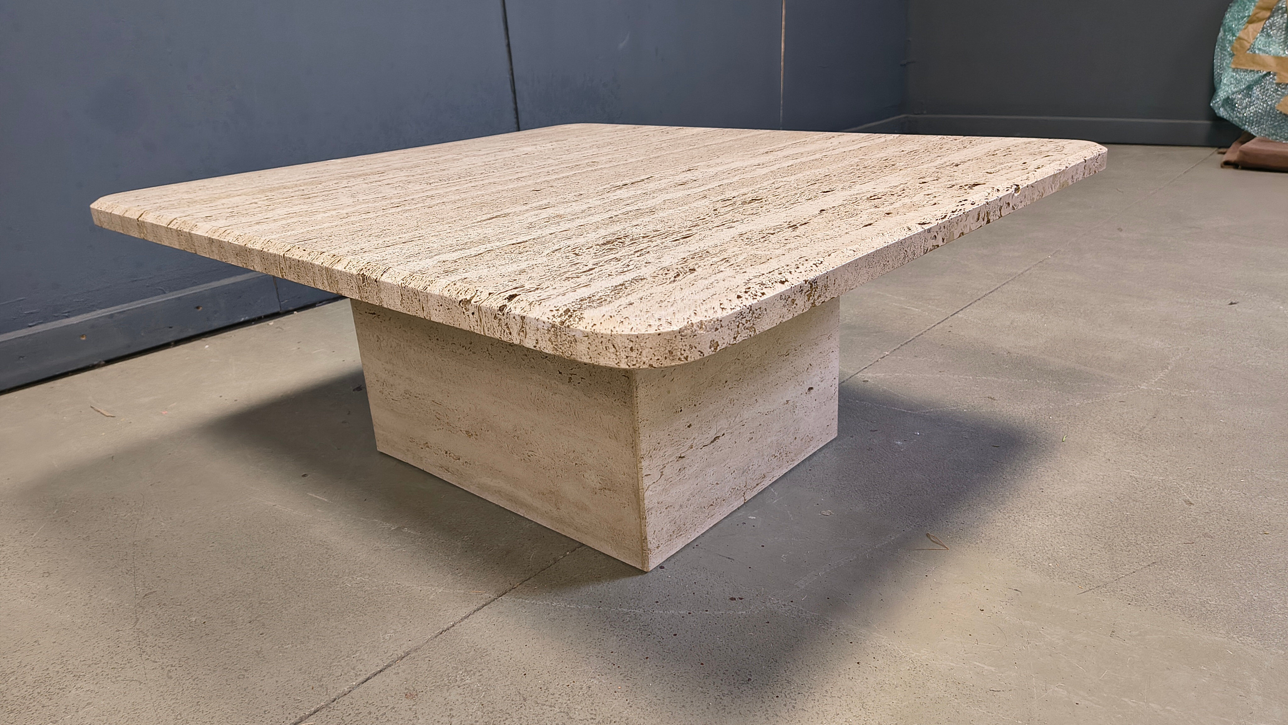 Vintage travertine coffee table, 1970s