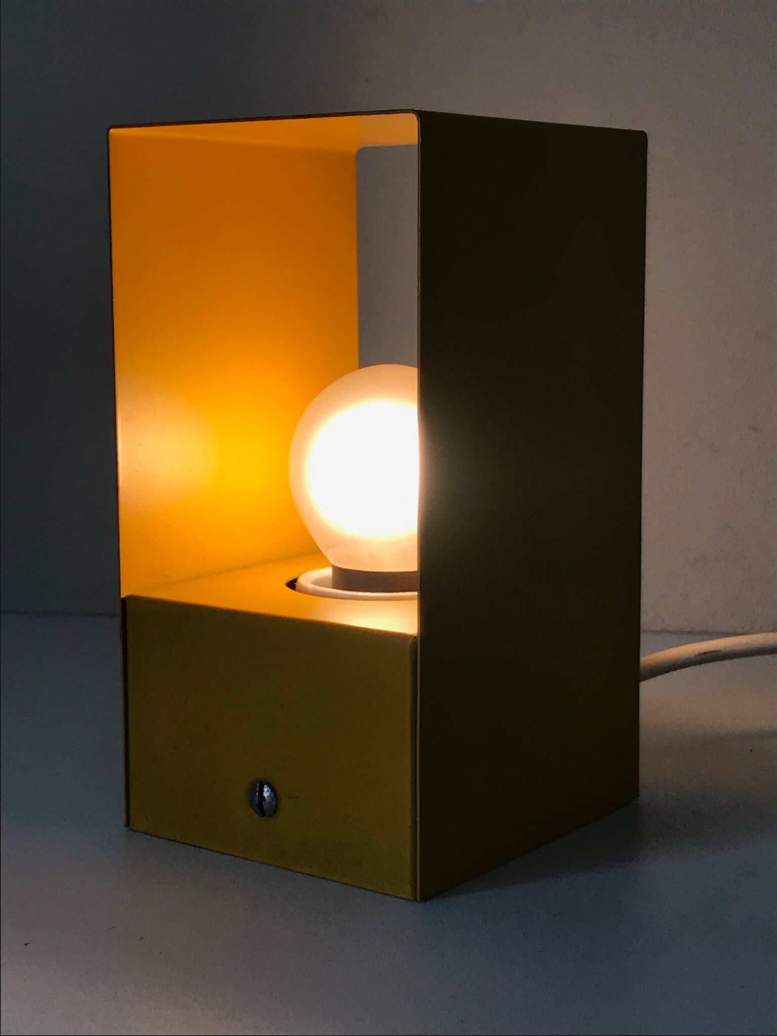 Vintage yellow metal modernist lamp or applique 60