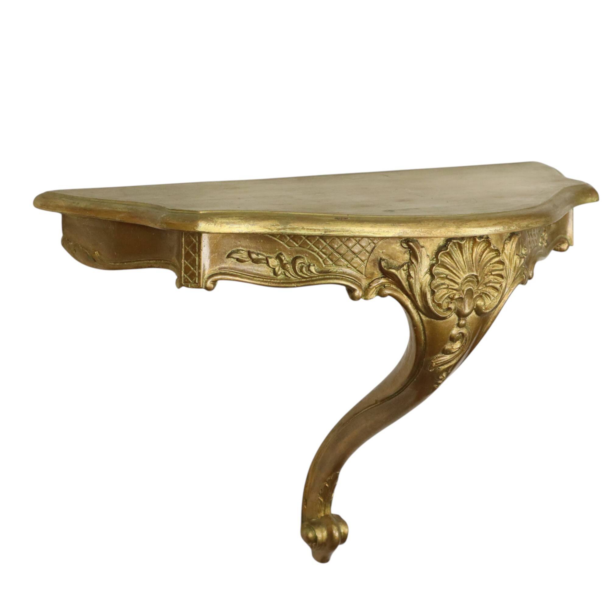 Gilded Rococo Style Mirror With Console Acanthus France