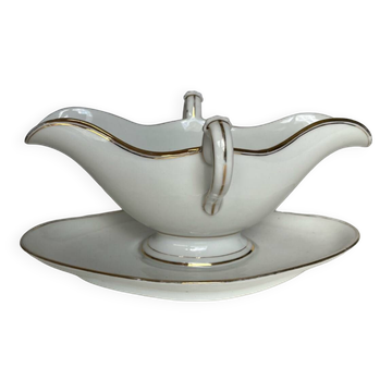 Antique Paris porcelain gravy boat