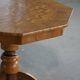 Danish Art Deco octagonal side table in birch with an inlaid top, 1940s.