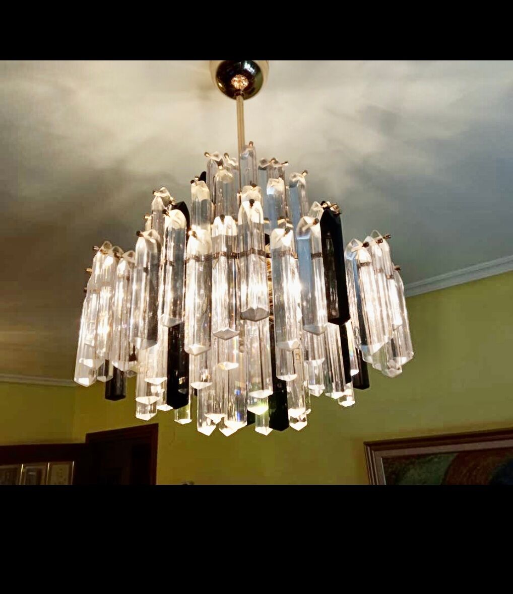 Venini two-tone glass chandelier