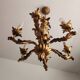 Vintage Hollywood Regency 6 light Chandelier gilded Italy Florence 1950-60