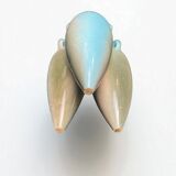 Art Nouveau, small triple amphora vase, glazed earthenware, Massier, circa 1900