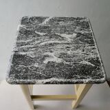 1950s tabouret, made of wood in its original colour