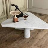 Postmodernist table in Carrara marble