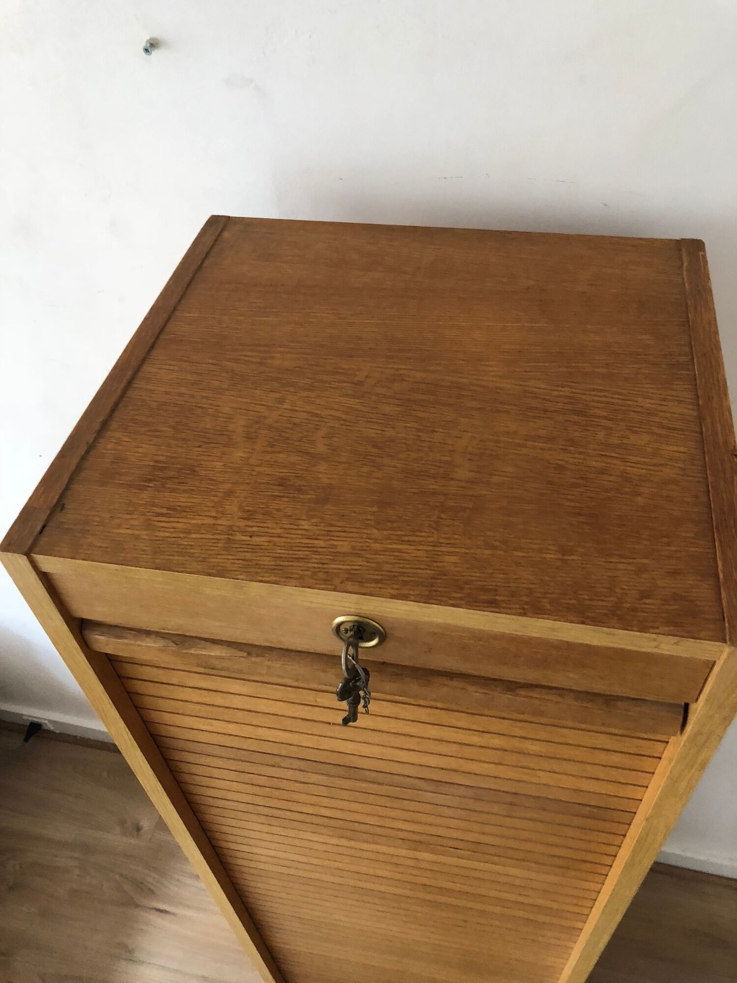 Classeur à rideau vintage en bois année 50/60
