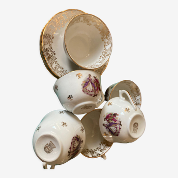 Tasses à thé ou café porcelaine de Limoges ancienne