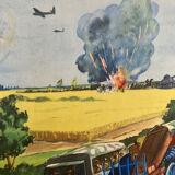 Double-sided school poster signed herouar collection rossignol verdun june 1940