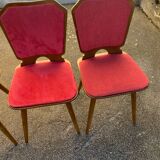 Set de 4 chaises bois/velours